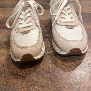 Madewell Stylish Cream and Tan Sneakers
